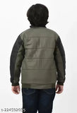 Colorblocked nylon winter jacket for kids, best for 8-9 years (size 30in x 24in x 26in), long sleeves, India origin