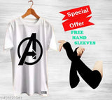 Blue polyester CSK men's round neck half sleeve t-shirt with free hand sleeves, printed design