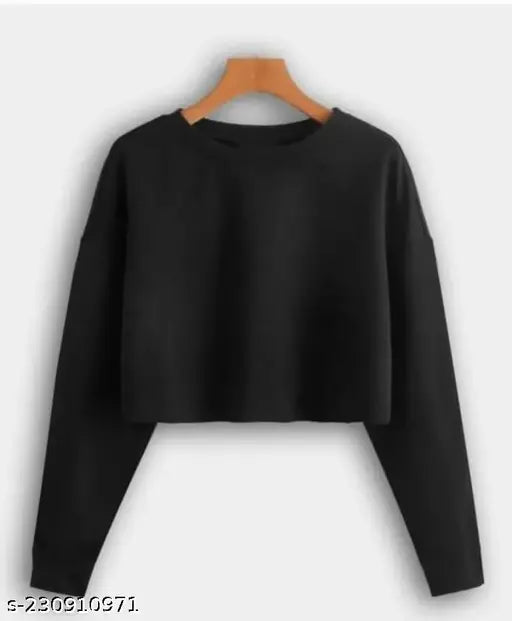 Women's solid cotton top with long sleeves for office and casual wear, extra soft mill-dyed fabric