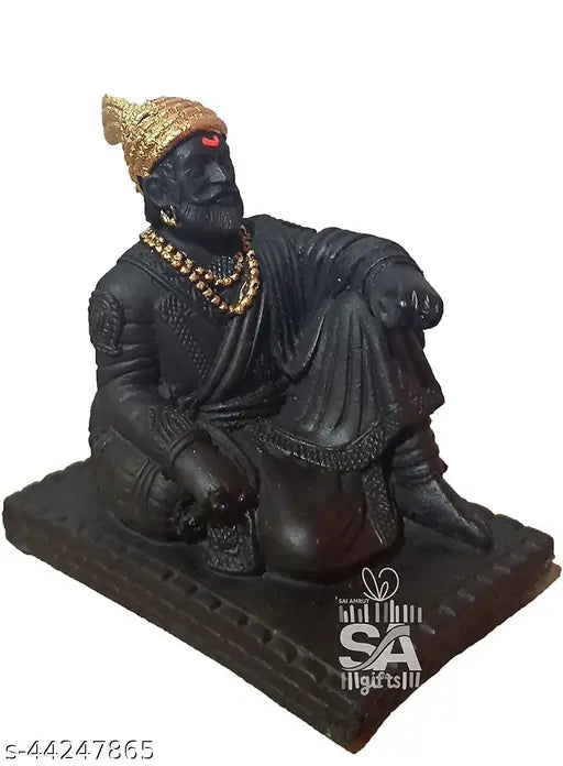 Poly Resin Statue: Sai Amrut Shivaji Maharaj murti for car dashboard, Indian automobile showpiece