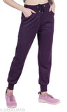 Purple fleece women's winter pajamas/trackpant/jogger, ideal for cozy nights at home