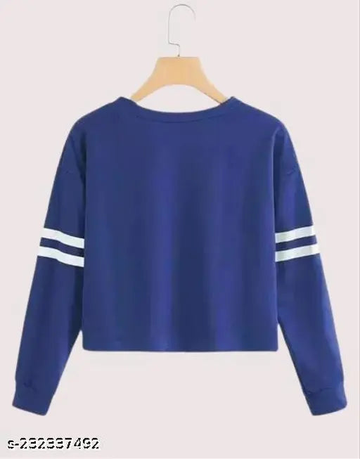 Multicolor round neck cotton blend full sleeve t-shirt for women, trendy and fashionable