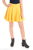 Yellow polyester mini skirt, solid net pattern, women's fashion accessory on mannequin
