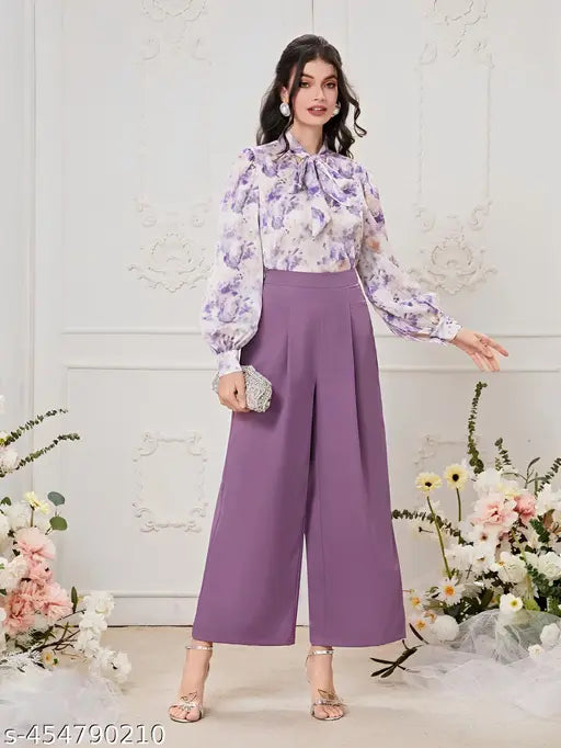 Stylish Lycra jumpsuit with long sleeves and printed net pattern for women (Size S, India origin)
