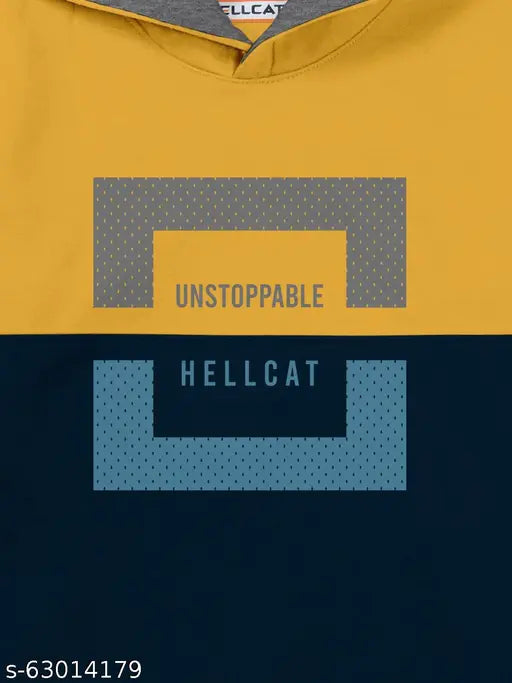 Blue cotton blend hoodie sweatshirt for boys, superior quality, skin-safe, semi cold conditions, size 5-6 years