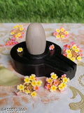 Marble Shivling, Prabhu Bhakti Prabhu Bhakti - Narmadeshwar Shivling for Puja decor, 3"x3"x2", Indian origin