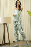 Printed cotton night suit for women, Pimu brand, short sleeves and pyjama style