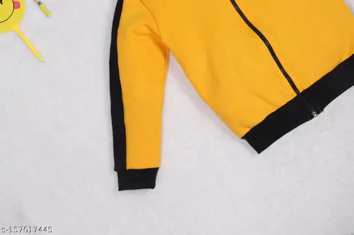 Stylish wool winter hoodie for kids (ages 2-15), solid pattern in fleece fabric