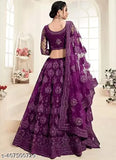 Women's & Girls Wine Lehenga Set with Full Sleeve Blouse - Embroidered High-Quality Party Wear from India