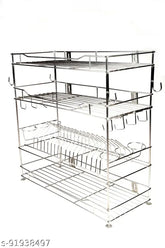 Stainless steel Gehwara® utensil stand, 10x23x26 inches, Indian-made multi-purpose kitchen organizer