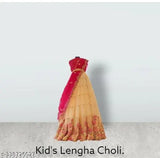 Embroidered kids net lehenga choli set in dupion silk and net, semi-stitched for special occasions, dry clean only, India origin