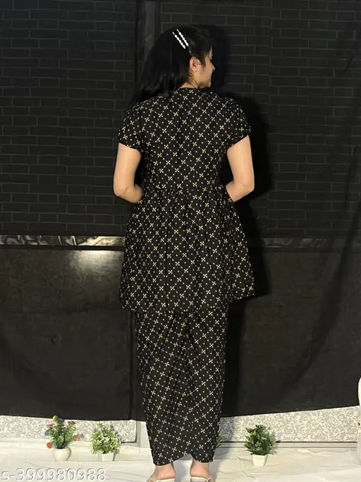 Indian-made self-designed crepe jumpsuit with short sleeves, women's size S-XXL