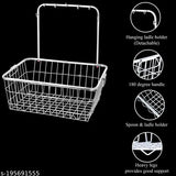 Stainless steel Limetro STEEL dish drainer basket with hanger and spoon holder, ample space for family of five to six