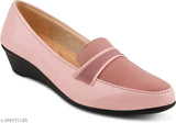 Pink PU slip-on bellies, comfortable daily wear for women. Stylish flat ballet shoes by SMARTOTS, India