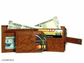 Brown genuine leather mini wallet with 9 card slots by Sonrisa Men, featuring a full-length cash compartment and multiple slots for cards and bills