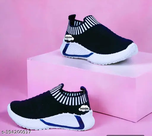 Blue canvas slip-on shoes for kids, lightweight and breathable with textured sole, ideal for summer play