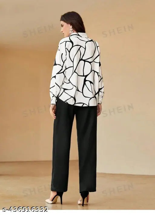 Classy crepe tops and bottoms for women, Indian-made fashion set with long sleeves