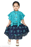 Bright cotton blend printed net kaftan dress for 6-7, 7-8, or 8-9 year old girls, India origin