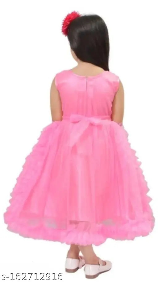 Embellished net kid's fancy dress, three-quarter sleeves, 6 months - 3 years, Indian origin