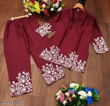 Trendy rayon partywear top & bottom set, long-sleeved, women's fashionable attire for events, India origin