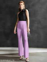 Cotton blend high-rise trousers for women, solid net design, India origin