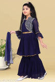 Georgette girls sharara set - Indian lehenga, frock and top combo for special events