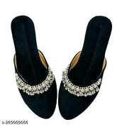 Velvet sole Shaneel slip-on jutis from India, best quality in sizes IND-4 to IND-9