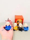 Smiling Buddha-Gandhi Ji Mini Set (4) - Car & Home Decor for Diwali, New Year, Christmas - Indian religious idols