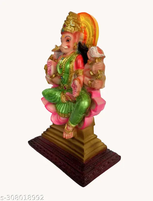 Multicolour polyresin Maha Varahi Amman statue, ideal for Pooja Room, Living Room, Office decoration & gifts - 18 cm (Indian artisanal handcraft)