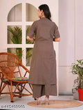 E32 women rayon printed kurta and pant with floral design, single size available