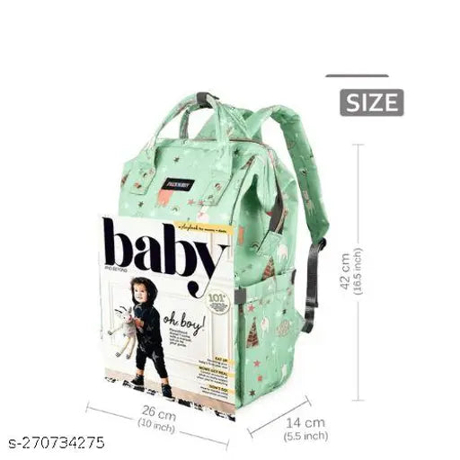 Beige polyester net Lil Sprouts diaper bag, 21 liters with 9 pockets, easy access back zipper and quick tissue & warm bottle pockets - ideal for mother & baby travel