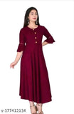 Rayon Anarkali kurti with bell sleeve, solid combo in M-XXL sizes #Indian fashion #Anarkali kurta