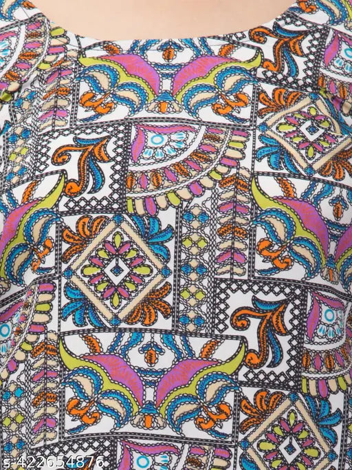 Printed crepe top and shorts set for women, vibrant design in four sizes (S-XXXXL), made in India