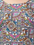 Printed crepe top and shorts set for women, vibrant design in four sizes (S-XXXXL), made in India