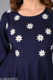 Rayon embroidered kurta & sharara set, three-quarter sleeves, Indian women's traditional attire