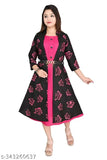 Rayon printed net girls' frock & jacket set, three-quarter sleeves, sizes: 12-13Y, 13-14Y, 14-15Y, 15-16Y, free size