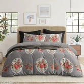 Brown polycotton double bed comforter - luxurious, cooling comfort for all seasons