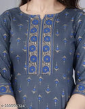Rayon three-quarter sleeve printed kurti by Mumal's, Indian fashion for women