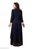 Rayon designer kurta, long length, Chinese collar, three-quarter sleeves, Madhuram textiles