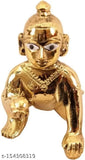 3inch brass Ashtadhatu Laddu Gopal Kanha ji statue for pooja, depicting Krishna with childlike charm