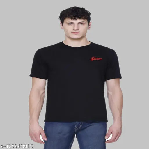 Cotton blend half sleeve t-shirt for men, elegant solid design in trendy style