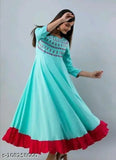 Rayon Anarkali kurta, solid Tanzila design for women, Indian traditional attire