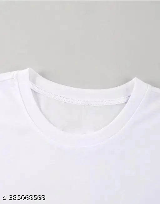 White polyester crop top with printed net pattern for girls, latest design round neck and short sleeves