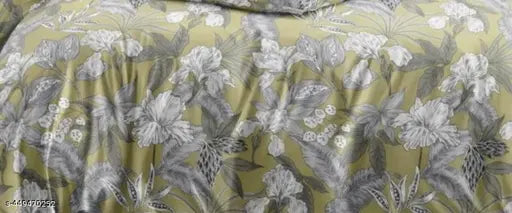 Microfiber 200 GSM petal printed reversible double bed quilt, lightweight duvet (220x230cm), soft & plush comforter for cozy winter sleep