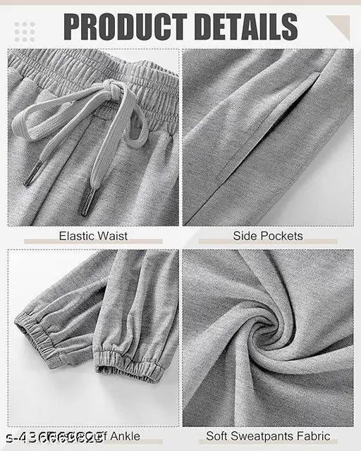 Cotton women's joggers, comfortable and casual, plus size with solid pattern, made in India