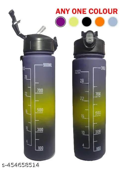 Multicolor Scepto water bottle - motivational, time-marker, removable strainer for fitness & outdoor activities, leakproof & BPA free
