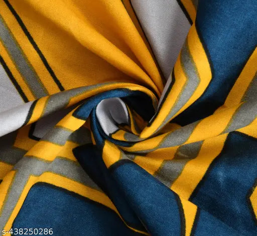 Cotton, multi-colored Aone Branded Prime collections super soft single sized elastic fitted bedsheet (60x90) with 2 pillow covers (78x34x6), ideal for summer use. Breathes, wicks moisture, and is machine washable