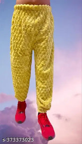 Pretty women's maxi fleece wool pants, warm and cozy winter wear for ladies (India)