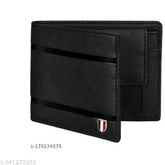 Black PU leather men's wallet (3 card slots), sleek design for travel, party or formal events. High-quality material with a smooth texture. Perfect fit for daily use and various pockets. Timeless minimalist design, durable and soft to touch. Made in India