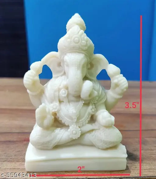 Resin Ganesha statue, 2"x3.5"x2", Indian Ganpati idol for home or car dashboard